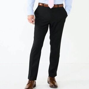 NWT Men's Apt. 9® Slim-Fit Stretch Flat-Front Suit Pants black 
34X32